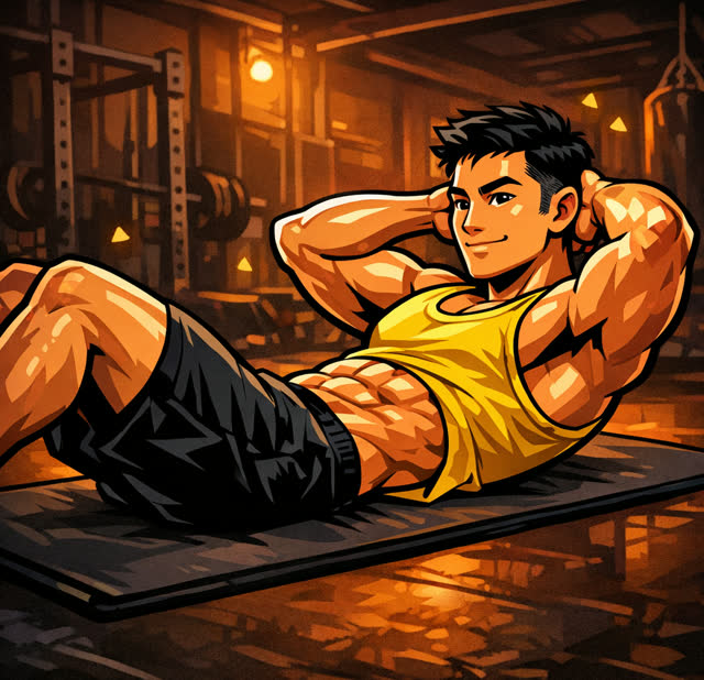 Homem fazendo abdominal